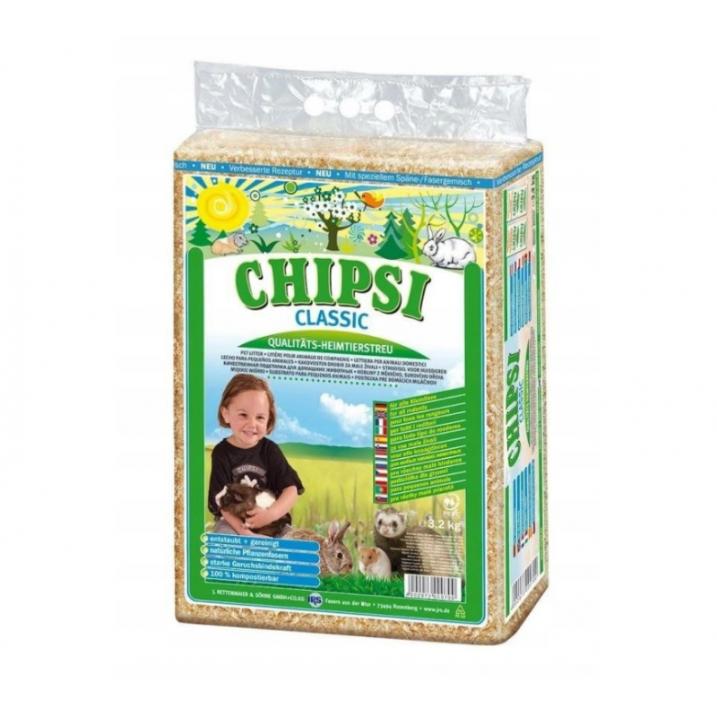 CHIPSI CLASSIC - Natural Substrate Sawdust Shavings for Rodents 60l
