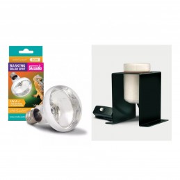 Product set Heating Bulb Holder + UVA 3200K Solar Basking Spotlight UVA Light Bulb 50W