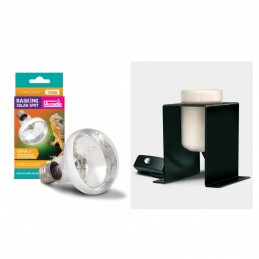 Product set Heating Bulb Holder + UVA 3200K Solar Basking Spotlight UVA Light Bulb 75W