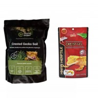Zestaw Podłoże dla Gekona Orzęsionego + Pokarm dla Gekona Orzęsionego, dla Jaszczurek Owadożernych  i Owocożernych
