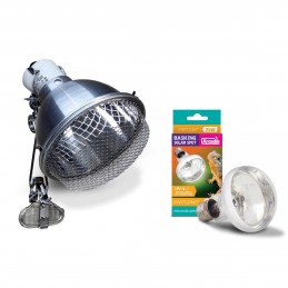 Product set Clamp Lamp for basking bulbs + Solar Basking Spotlight UVA Light Bulb 75W
