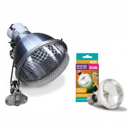 Product set Clamp Lamp for basking bulbs + Solar Basking Spotlight UVA Light Bulb 150W