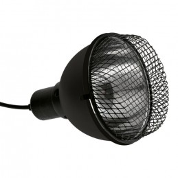 Reptile Systems Ceramic Clamp Lamp Black Edition MEDIUM 100W Detachable protective mesh cover included.