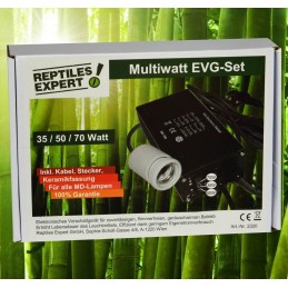 Zestaw Reptiles Expert Multiwatt EVG 35/50/70 Watt z kablem, wtyczką i gniazdem ceramicznym